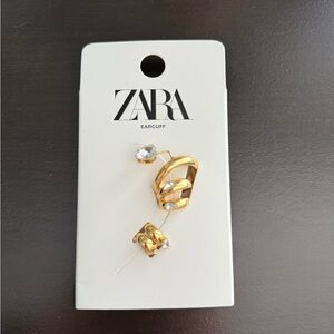 Zara Gold Ear Cuff with Clear Accents